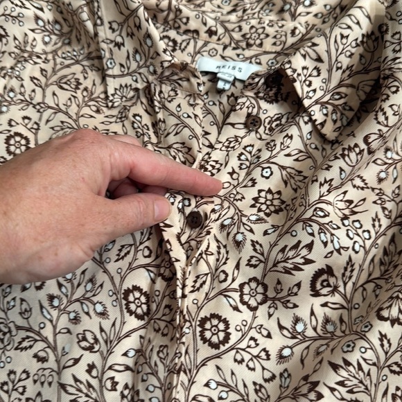 REISS Light Pink Ema Paisley Printed Shirt Button Front Blouse Size 6 or Small - Picture 7 of 15